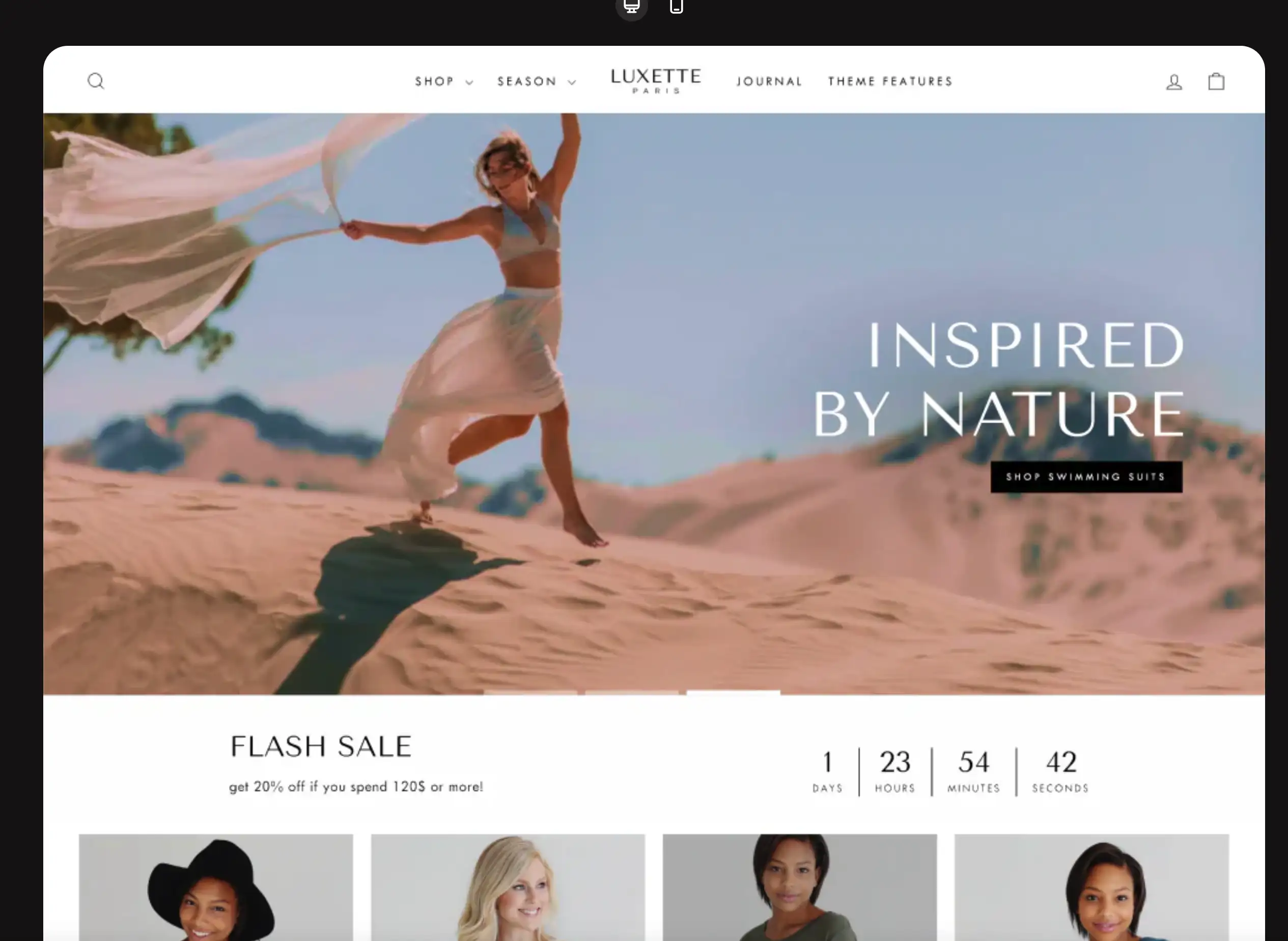 Bild zeigt das Shopify Theme von impulse