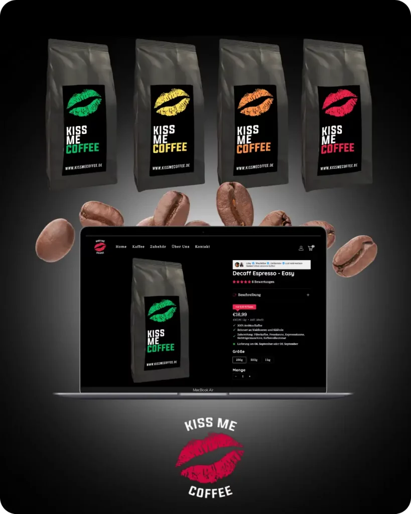 Onlineshop mit Kaffee mit Shopify aufgebaut