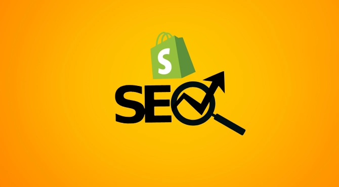 Dieses Bild zeigt das Beitragsbild mit Shopify SEO Logo
