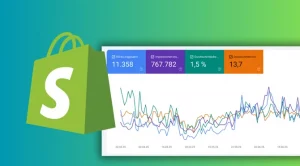 Dieses Bild zeigt ein Auszug der Google Search Console und das Shopify Logo